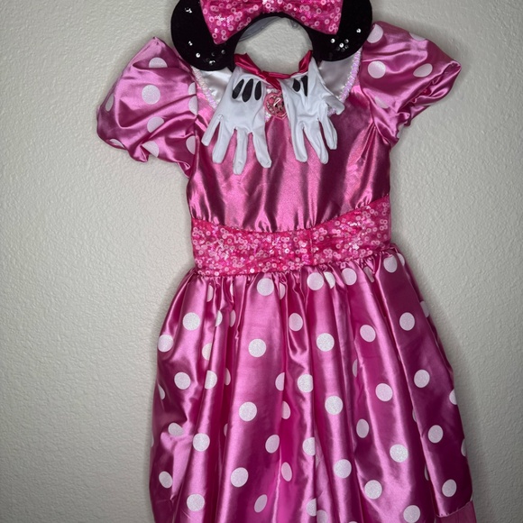 Minnie Mouse Costume From The Disney Store With Gloves & Minnie Ears - Picture 2 of 7